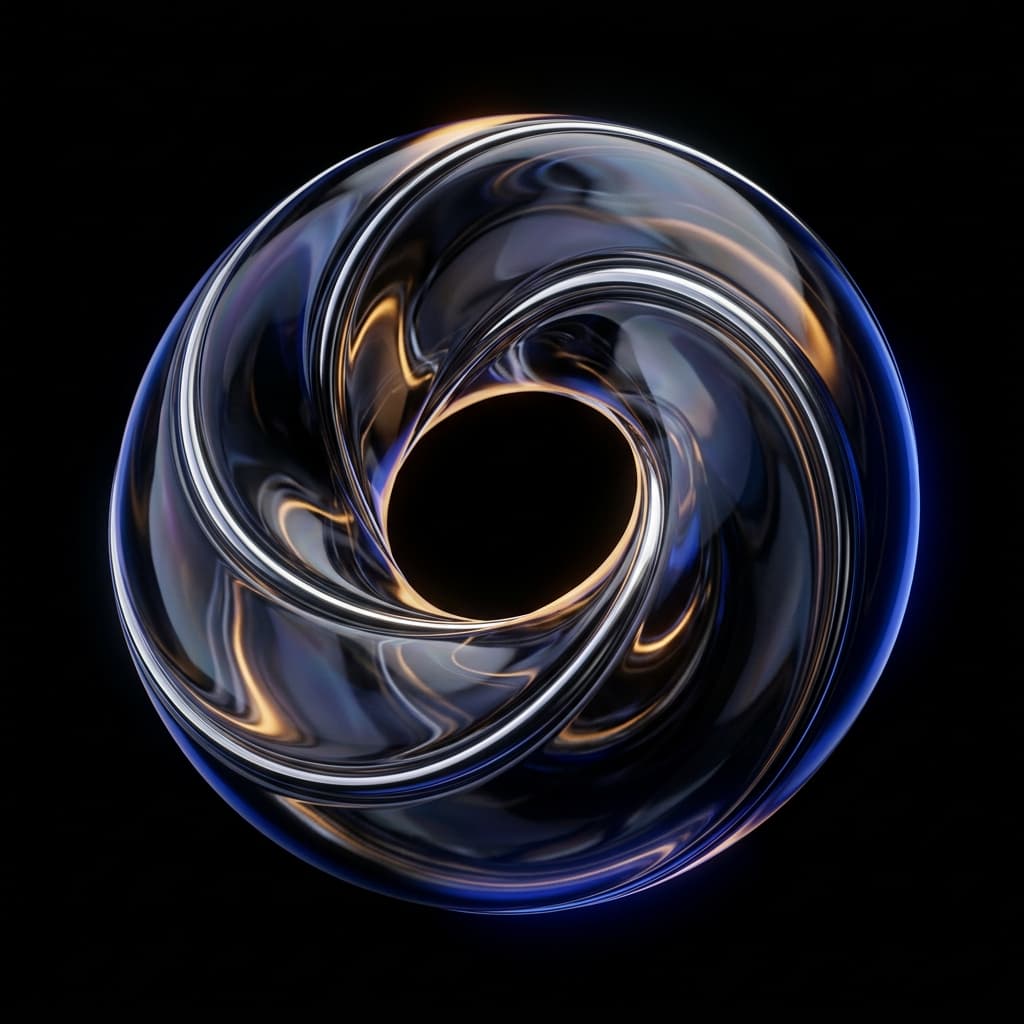 Liquid Chrome & Glass Torus